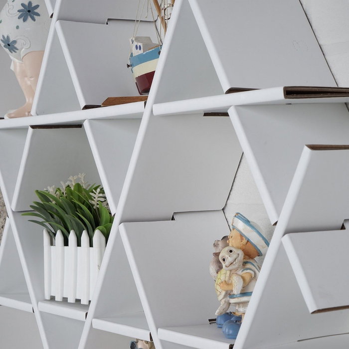 Aberto Design HEXBEYAZ-M Estantería de cartón Blanca 70x67x11 cm